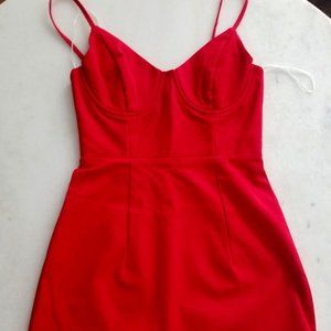 Princess Polly Novella Red Mini Dress Size 4